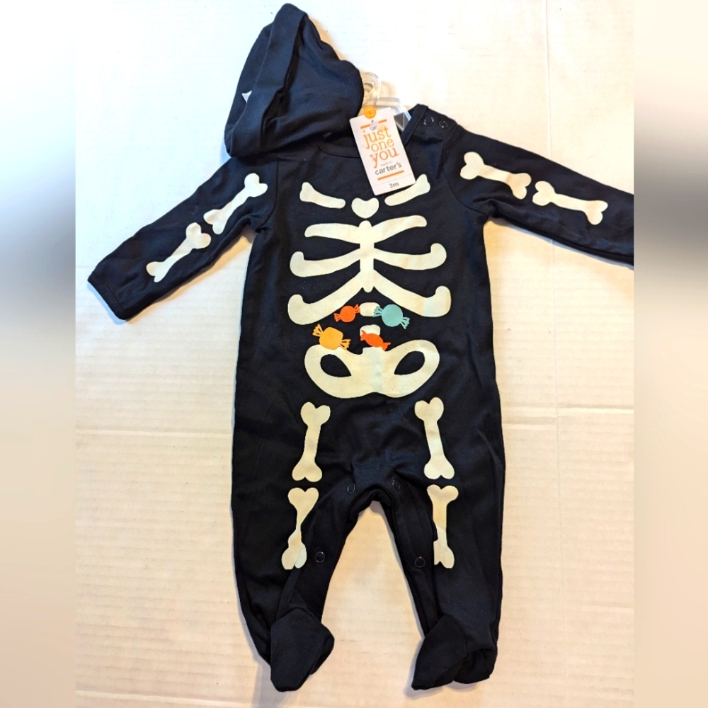 Carter's Infant Boys 2 Piece Halloween Skeleton Set Size 3 Months BNWT